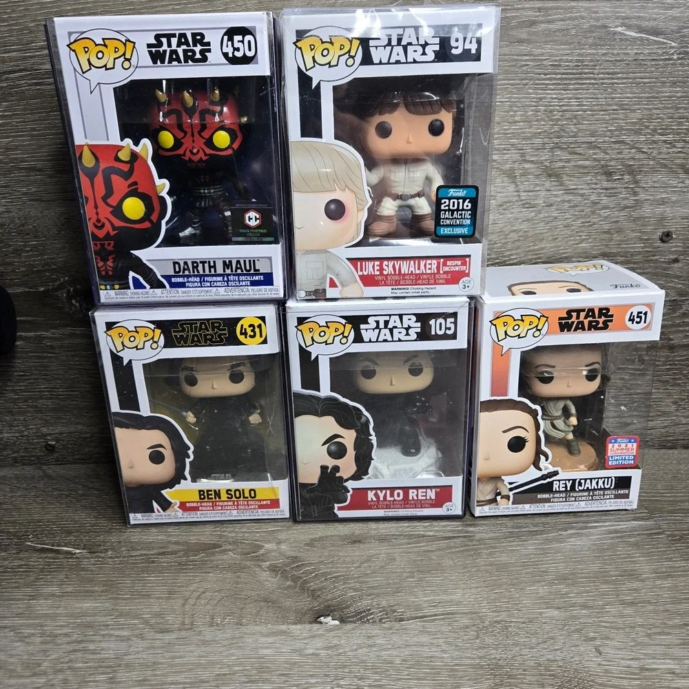 5 Funko Pop Star Wars Exclusive Lot Darth Maul 450 Luke Skywalker 94 Ben 431 Ren